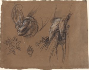 Hände, die ein Schwert und einen Dreispitz halten von Anton Graff