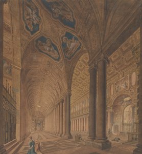 Innenansicht der Basilika Santa Maria Maggiore, Rom, 1833 von Anton Hallmann