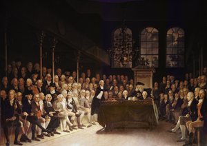William Pitt spricht vor dem House of Commons über die französische Kriegserklärung 1793