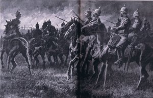 Das Feuer in der Mine bei Libin, aus Die illustrierte Geschichte des Weltkriegs 1914-1915, veröffentlicht von Union Berlagsefellfchaft von Anton Hoffman