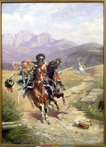 Ein Kavalleriegefecht während der Schlacht von Solferino, 24. Juni 1859 von Anton Hoffmann