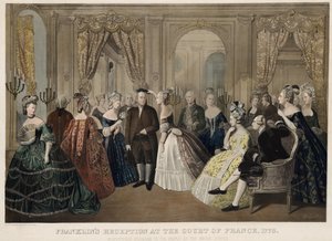Franklins Empfang am Hof von Frankreich, 1778, Respektvoll gewidmet dem Volk der Vereinigten Staaten, 1865 von Anton Hohenstein