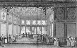 Innenansicht eines Salons im Topkapi-Palast der Sultana Hadidge, Schwester von Selim III von Anton Ignaz (after) Melling