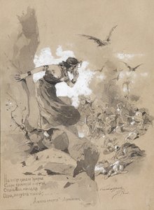 Illustration zum Gedicht Der Todesengel von M. Lermontov, 1898 von Anton Ivanovich Kandaurov