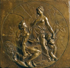 Venus mit Amor in der Schmiede des Vulkan