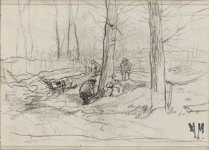 Holzfäller in einem Wald von Anton Mauve
