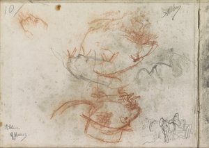 Pferd und Wagen und Männerköpfe