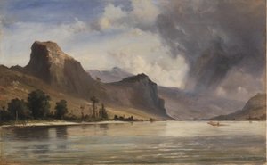 Küstenlandschaft mit Bergen. Ein Sturm zieht auf von Anton Melbye