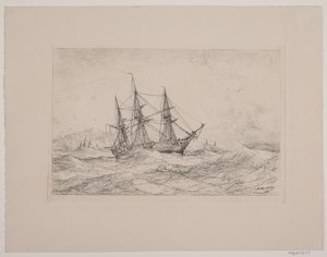 Eine Fregatte an der norwegischen Küste