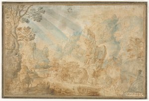 Berglandschaft mit Figuren, erste Hälfte 1600er