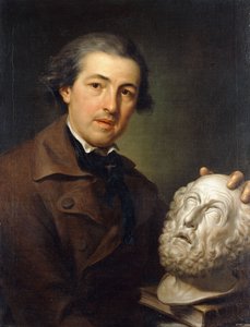 Porträt von Giuseppe Franchi, halblang, eine Büste von Homer haltend, ca. 1771-73 von Anton Raphael Mengs