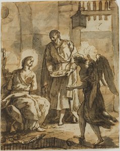 Der heilige Petrus besucht die heilige Agatha im Gefängnis und heilt ihre Wunden von Anton Raphael Mengs