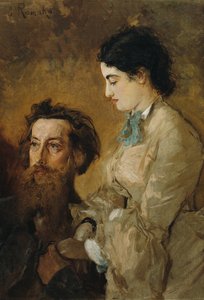 Der Bildhauer Reinhold Begas mit seiner Frau Margarethe von Anton Romako