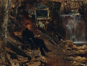 Der Schriftsteller Hermann Rollett am Wasserfall