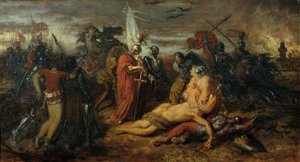 Rudolf von Habsburg an der Leiche Přemysl Ottokars, König von Böhmen