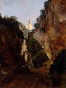 Felsenschlucht in Sorrent, von Anton Sminck Pitloo (1791-1837), Niederlande, 20. Jahrhundert von Anton Sminck Pitloo