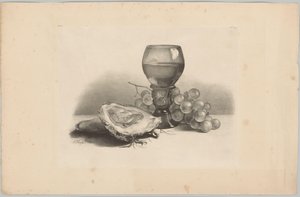 Stillleben mit Glas, Austern und Trauben von Anton Weiss