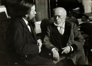 A. v. Menzel in seiner Wohnung mit A. v. Werner von Anton Alexander von Werner