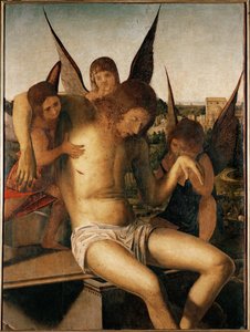 Pieta mit drei Engeln, um 1475 von Antonello da Messina
