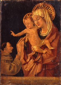 Die Madonna und das Kind mit einem Franziskanermönch in Anbetung