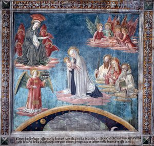 Leben der heiligen Francesca Romana: Mehrmals in Ekstase empfing Francesca das Heilige Kind von der Jungfrau von Antoniazzo Romano