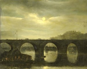 Eine der Brücken über die Seine, Paris, im Mondlicht von Antonie Waldorp
