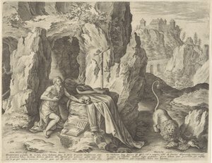 Der heilige Hieronymus als Büßer in der Wüste von Antonie Wierix (II)