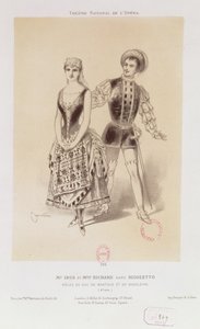 Mr. Ibos und Miss Richard als Herzog von Mantua und Magdalena in Rigoletto von Verdi, 1885