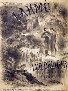 Plakat für Lakmé, Oper mit Libretto von Edmond Gondinet und Philippe Gille, Musik von Léo Delibes, Théâtre National de l