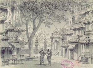 Bühnenbild für Akt II der Oper Lakme, von Leo Delibes (1836-91)