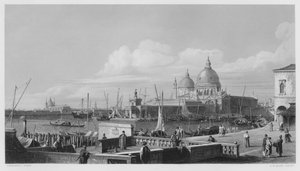 Die Dogana, Venedig, aus dem Bild in der Königlichen Sammlung (Gravur) von Antonio (after) Canaletto