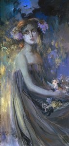 Dame mit Blumen