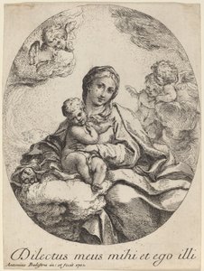 Jungfrau und Kind auf einer Wolke von Antonio Balestra