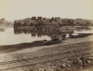 Philae, Blick auf das Ostufer des Nils, Nordwesten