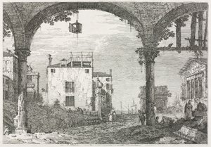 Ansichten: Das Portikus mit der Laterne, 1735-1746 von Giovanni Antonio Canal