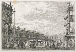 Ansichten: Der Palast der Prokuratoren und die Kirche St. Geminien, Venedig, 1735-1746