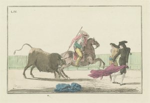 Tafel IV, aus der Serie Colección de las principales suertes de una corrida de toros (Sammlung der Hauptaktionen in einem Stierkampf) von Antonio Carnicero