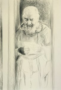 Padre Pio beim Lesen, 1988-89
