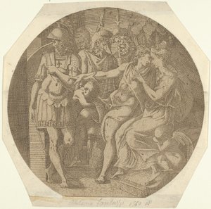 Ein Mann verabschiedet sich von einer Frau, 1540-45 von Antonio Fantuzzi