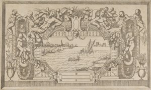 Landschaft mit Zierrahmen, ca. 1543
