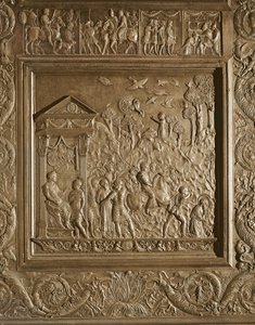 Martyrium des Hl. Paulus, Detail der zentralen Tür der Basilika, dekoriert 1439-45 (Bronze) von Antonio Filarete