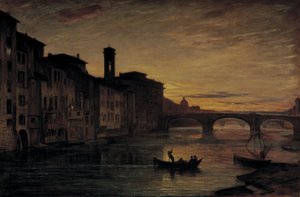 Der Arno in Ponte Santa Trinita, ca. 1866
