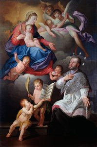 St. Johannes von Nepomuk mit der Jungfrau und dem Kind von Antonio Giolfi