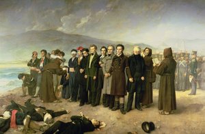 Hinrichtung von Jose Maria de Torrijos y Uriarte (1791-1831) und seinen Gefährten im Jahr 1831, 1888