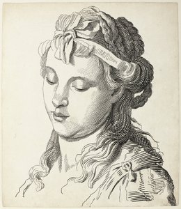 Frauenkopf mit Schleife im Haar von Antonio Giuseppe Barbazza