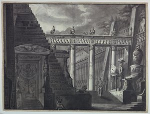 Bühnenbild, Hof eines ägyptischen Tempels
