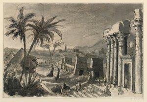 Bühnenbild, ägyptische Stadt von Antonio Giuseppe Basoli