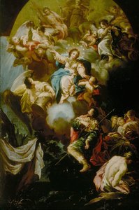Die Vision des heiligen Jakobus von der Jungfrau von der Säule von Antonio González Velásquez