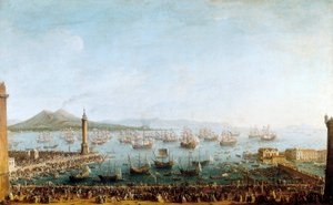 Abreise von Karl von Bourbon nach Spanien, vom Hafen aus gesehen