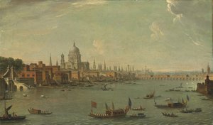 Vier Ansichten von London: Die Themse in Richtung St. Pauls